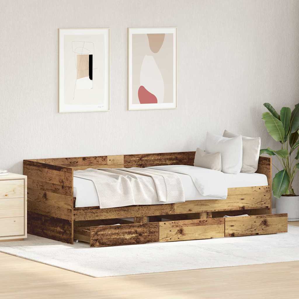 Daybed Med Hovedgærde Konstrueret Træ - Billede 3