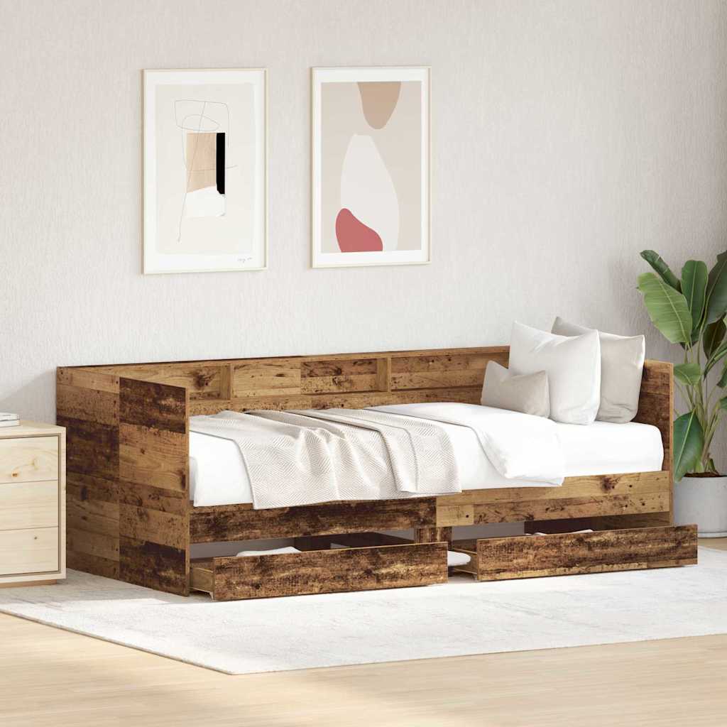Daybed Med Hovedgærde Konstrueret Træ - Billede 3
