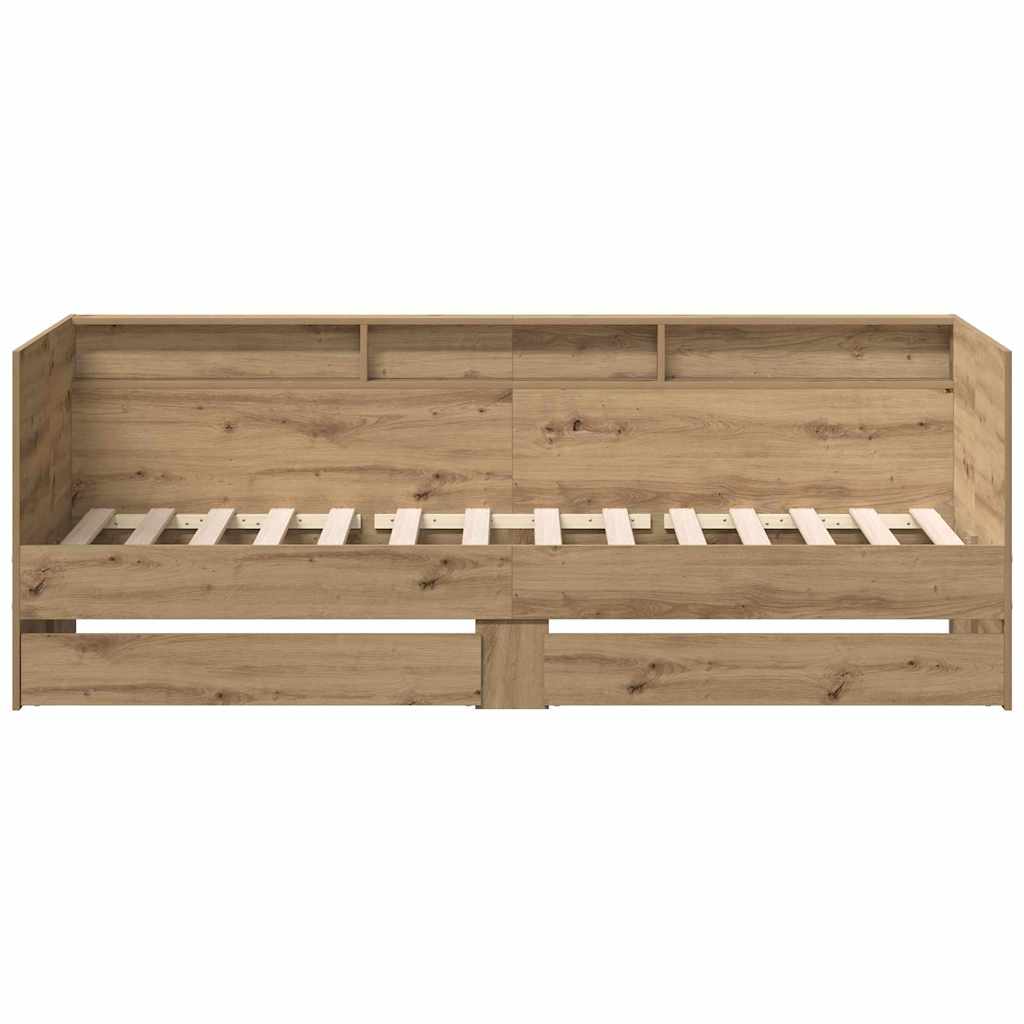 Daybed Med Skuffe Egetræ Konstrueret Træ - Billede 4