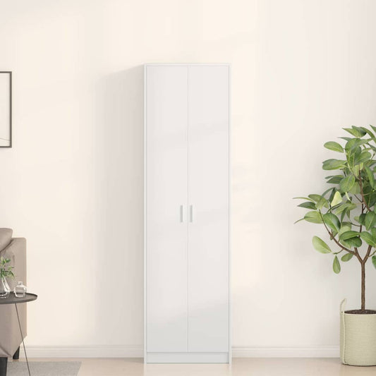 Garderobeskab Med Hylde Hvid 55 X 25 X 189 Cm Konstrueret Træ - Hovedbillede