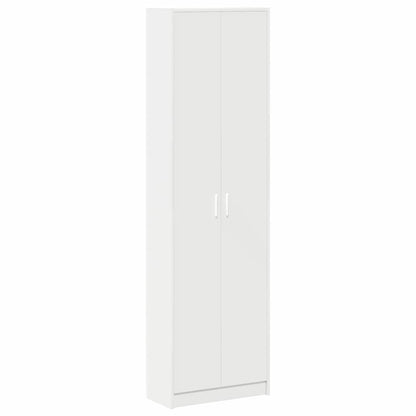 Garderobeskab Med Hylde Hvid 55 X 25 X 189 Cm Konstrueret Træ - Billede 2