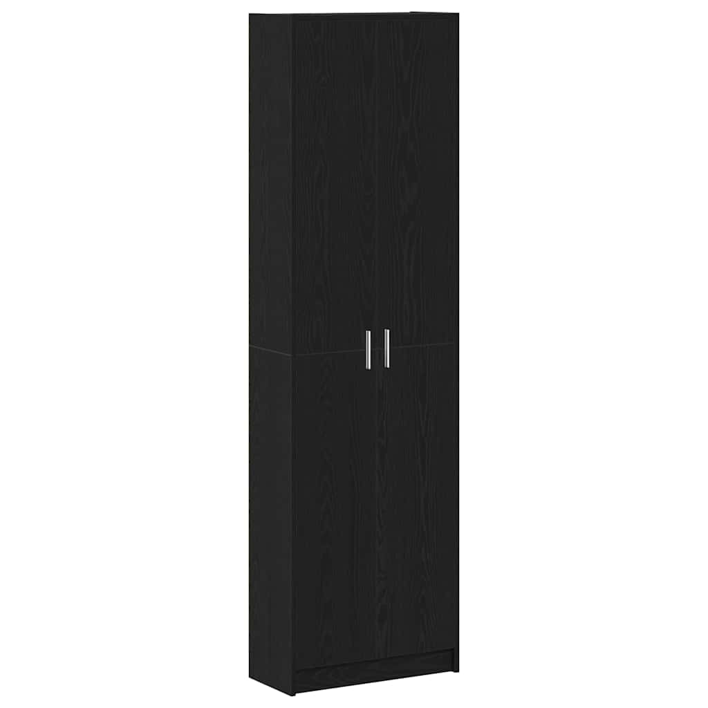 Garderobeskab Med Dør Sort Eg 55 X 25 X 189 Cm Konstrueret Træ - Billede 2