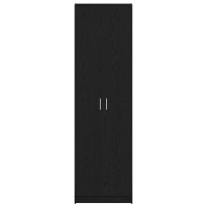 Garderobeskab Med Dør Sort Eg 55 X 25 X 189 Cm Konstrueret Træ - Billede 6