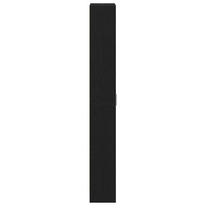Garderobeskab Med Dør Sort Eg 55 X 25 X 189 Cm Konstrueret Træ - Billede 7