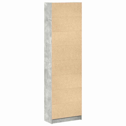 Garderobeskab Med Dør Betongrå 55 X 25 X 189 Cm Konstrueret Træ - Billede 8