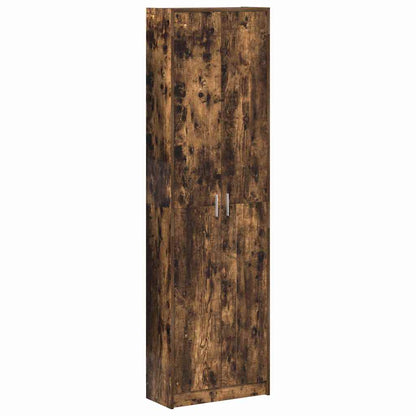 Garderobeskab Med Dør Røget Eg 55 X 25 X 189 Cm Konstrueret Træ - Billede 2