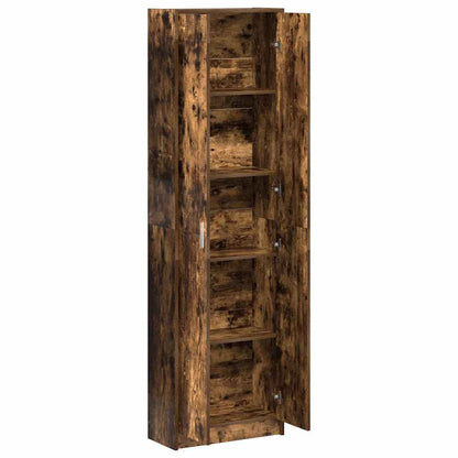 Garderobeskab Med Dør Røget Eg 55 X 25 X 189 Cm Konstrueret Træ - Billede 5