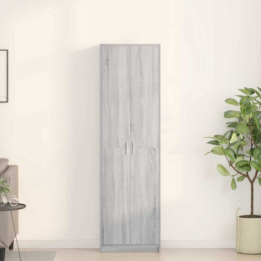 Garderobeskab Grå Sonoma-eg 55 X 25 X 189 Cm Konstrueret Træ - Hovedbillede