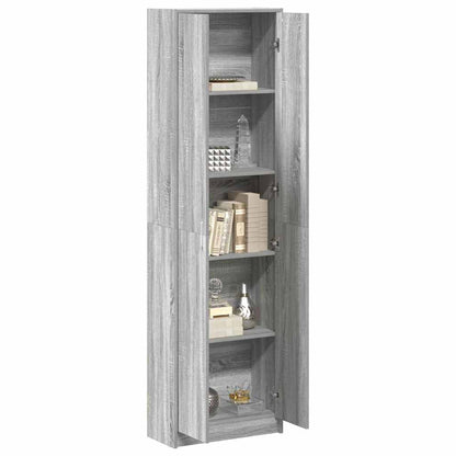 Garderobeskab Grå Sonoma-eg 55 X 25 X 189 Cm Konstrueret Træ - Billede 3