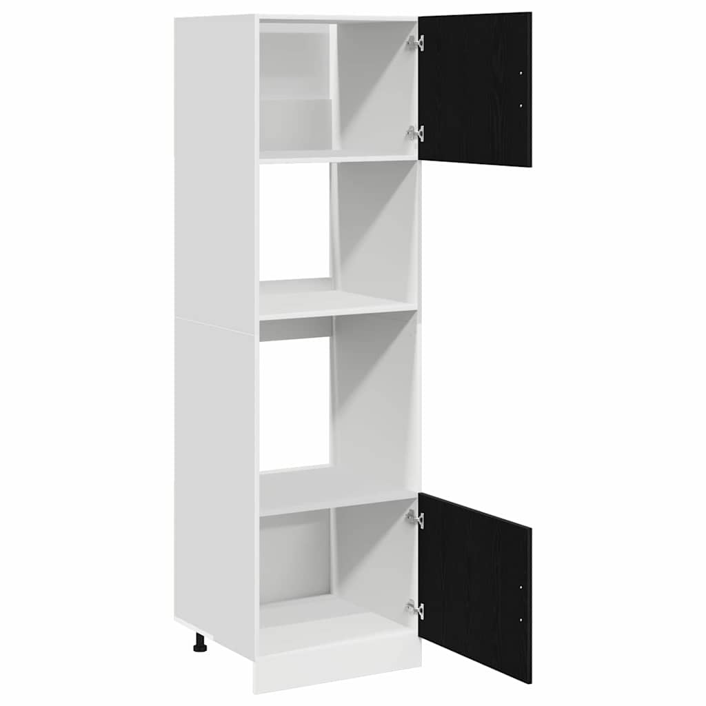 Mikrobølgeovnsskab Sort Eg 60 X 57 X 207 Cm Konstrueret Træ - Billede 5