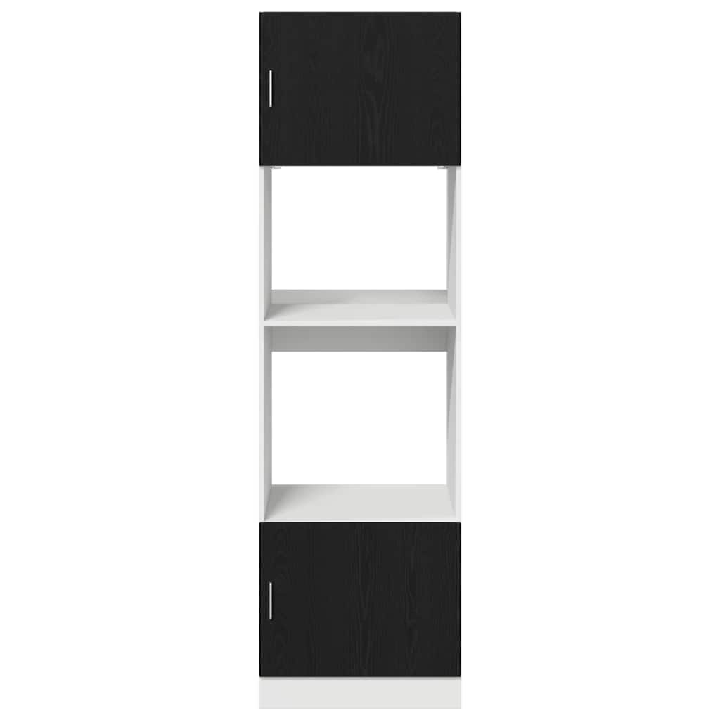 Mikrobølgeovnsskab Sort Eg 60 X 57 X 207 Cm Konstrueret Træ - Billede 6
