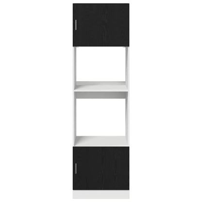 Mikrobølgeovnsskab Sort Eg 60 X 57 X 207 Cm Konstrueret Træ - Billede 6