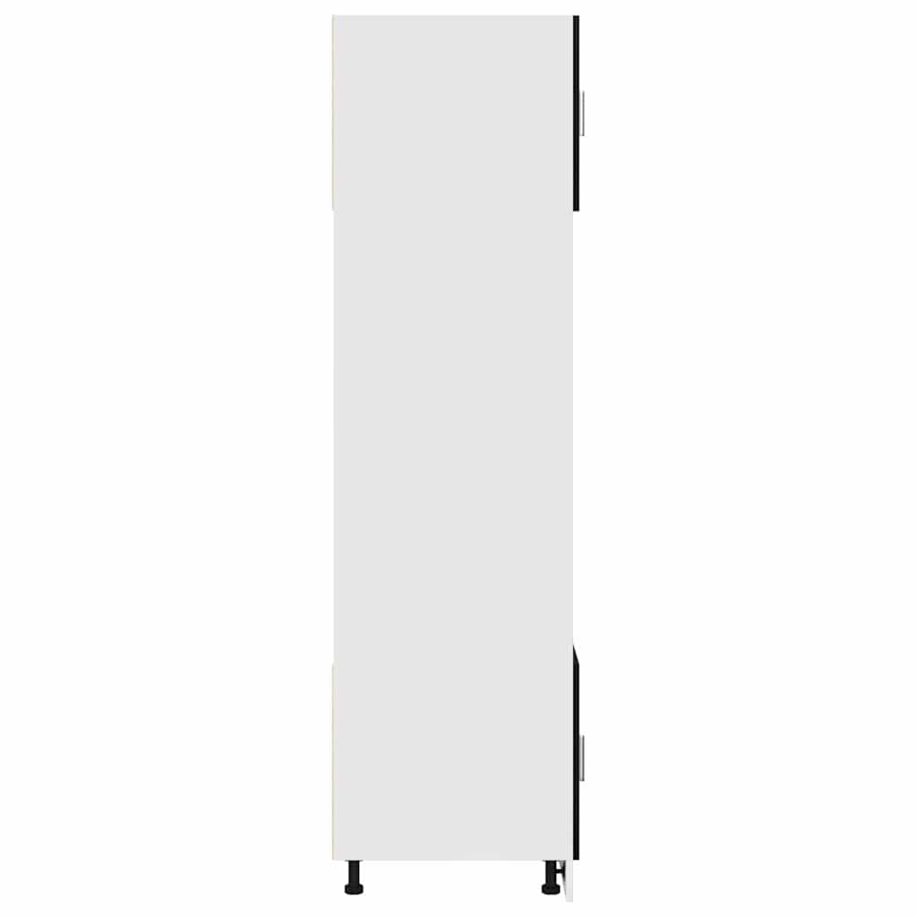 Mikrobølgeovnsskab Sort Eg 60 X 57 X 207 Cm Konstrueret Træ - Billede 7