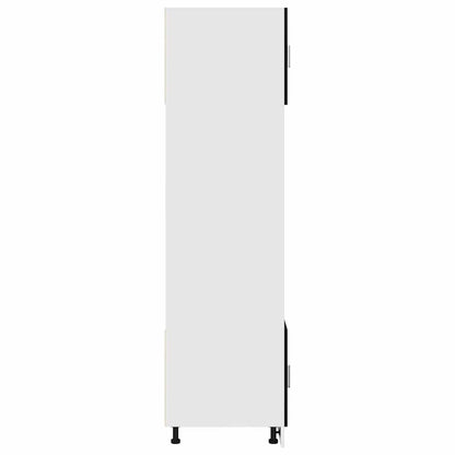 Mikrobølgeovnsskab Sort Eg 60 X 57 X 207 Cm Konstrueret Træ - Billede 7