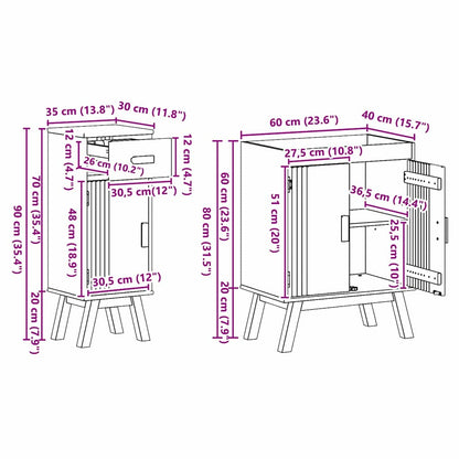 Badeværelsessæt 2 Pcs Brun 114 X 43 X 73.5 Cm Massivt Fyrretræ - Billede 11