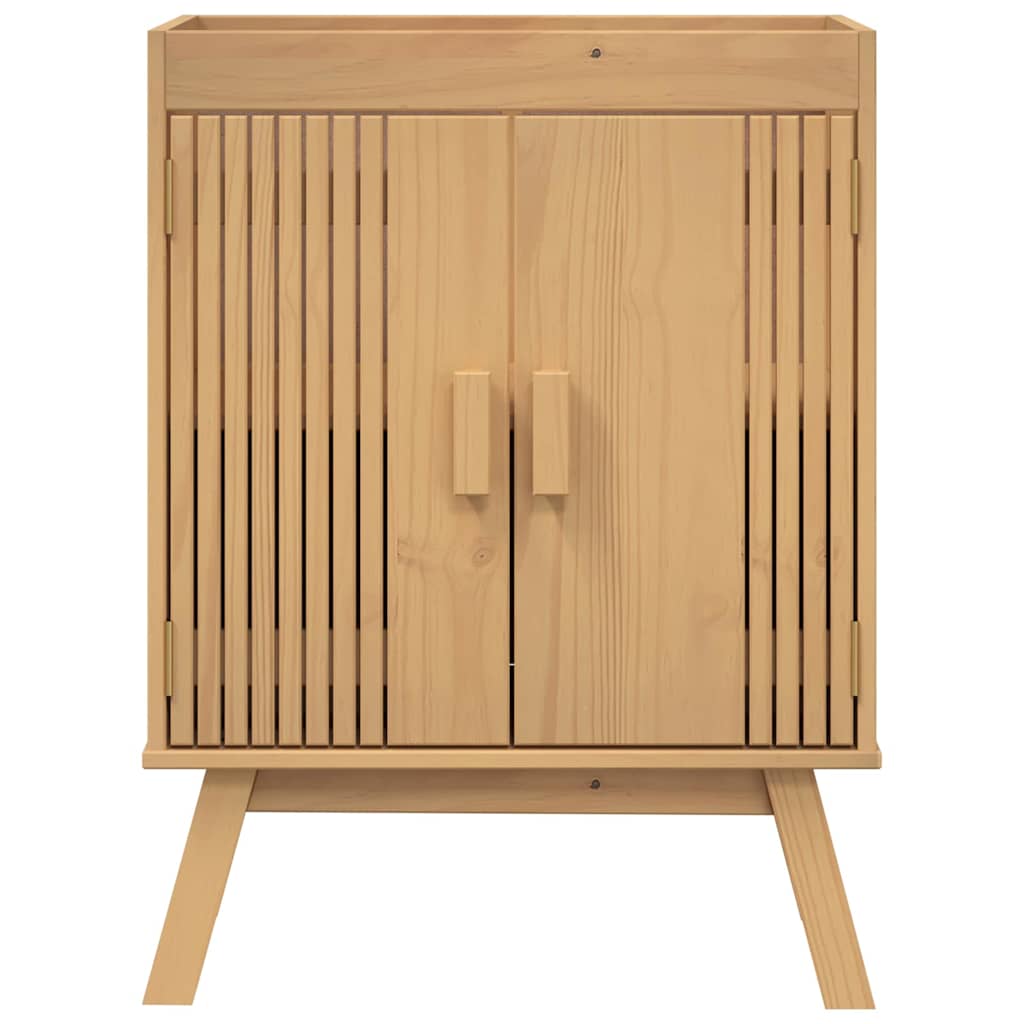 Badeværelsessæt 4 Pcs Brun 114 X 43 X 73.5 Cm Massivt Fyrretræ - Billede 11