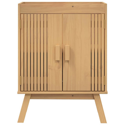 Badeværelsessæt 4 Pcs Brun 114 X 43 X 73.5 Cm Massivt Fyrretræ - Billede 11