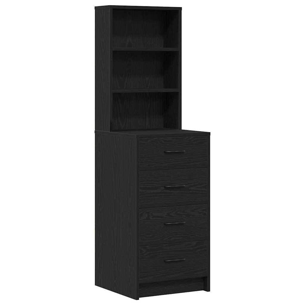 Klædeskab Med Hylde 3 Pcs Sort 40 X 41 X 135 Cm Konstrueret Træ - Billede 6