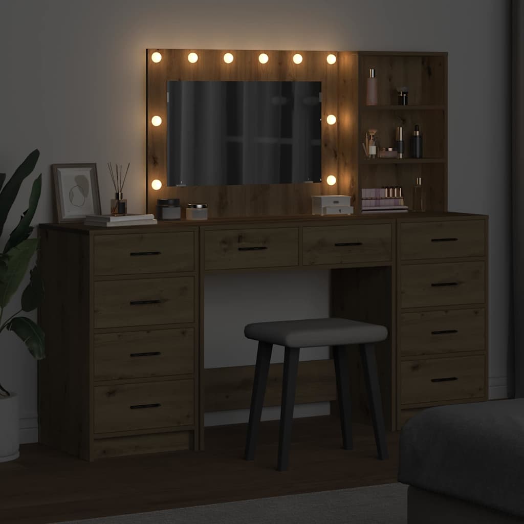 Klædeskab Med Hylde 3 Pcs Brun 40 X 41 X 135 Cm Konstrueret Træ - Billede 4