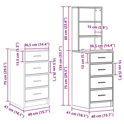 Klædeskab Med Hylde 3 Pcs Brun 40 X 41 X 135 Cm Konstrueret Træ - Billede 13