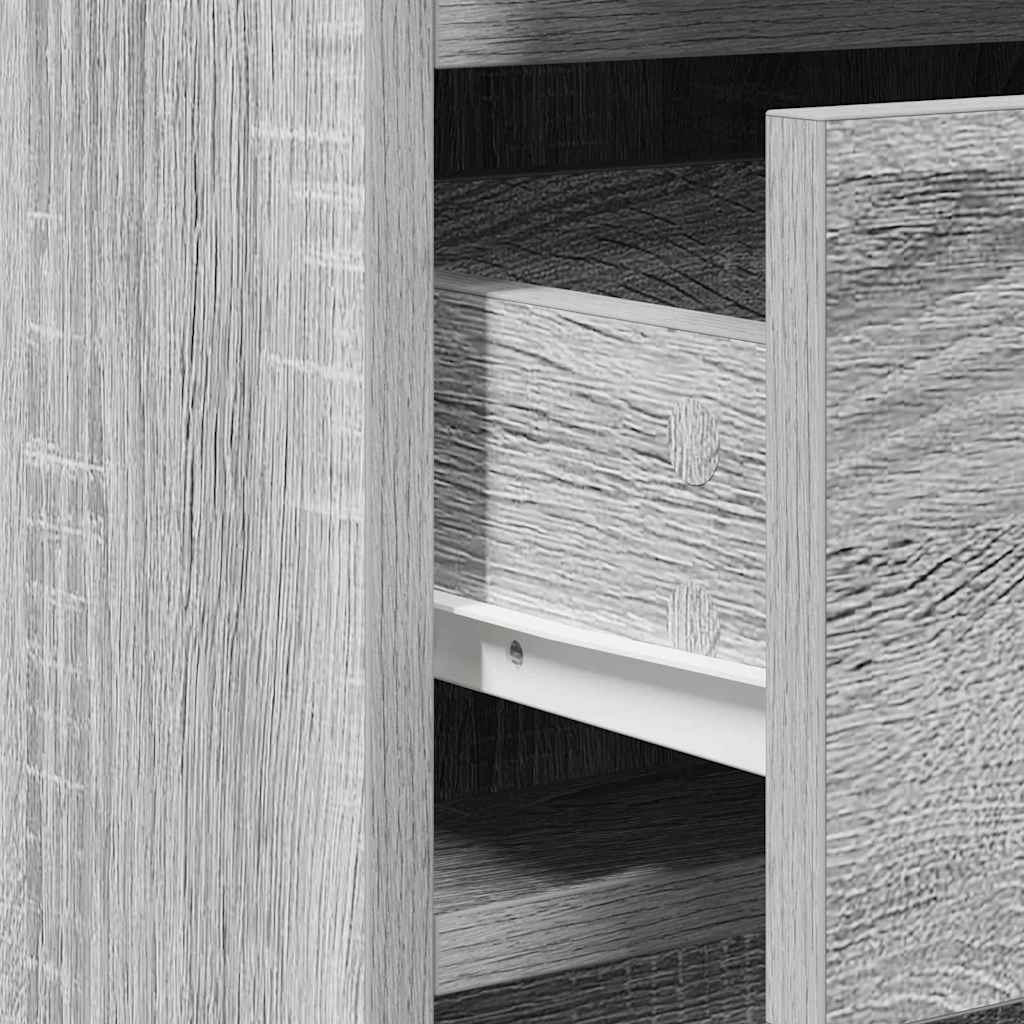 Klædeskab Med Skuffe 2 Pcs Grå 50 X 41 X 135 Cm Konstrueret Træ - Billede 10