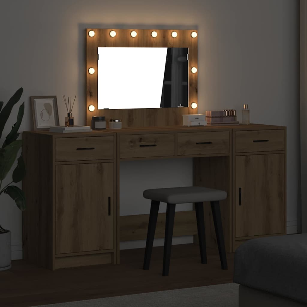Klædeskab 3 Stk. 78,5 X 41 X 135 Cm Konstrueret Træ - Billede 4