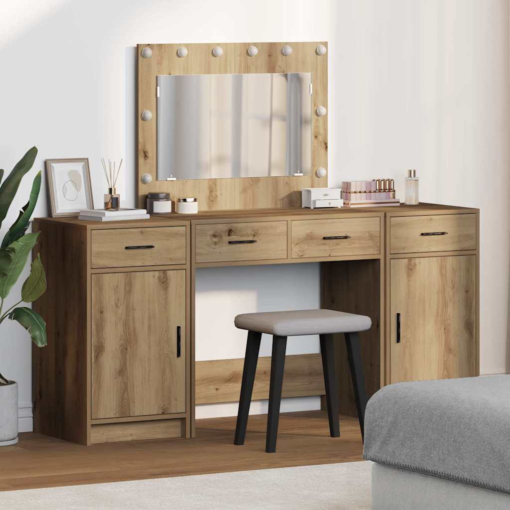 Klædeskab 3 Stk. 78,5 X 41 X 135 Cm Konstrueret Træ - Hovedbillede