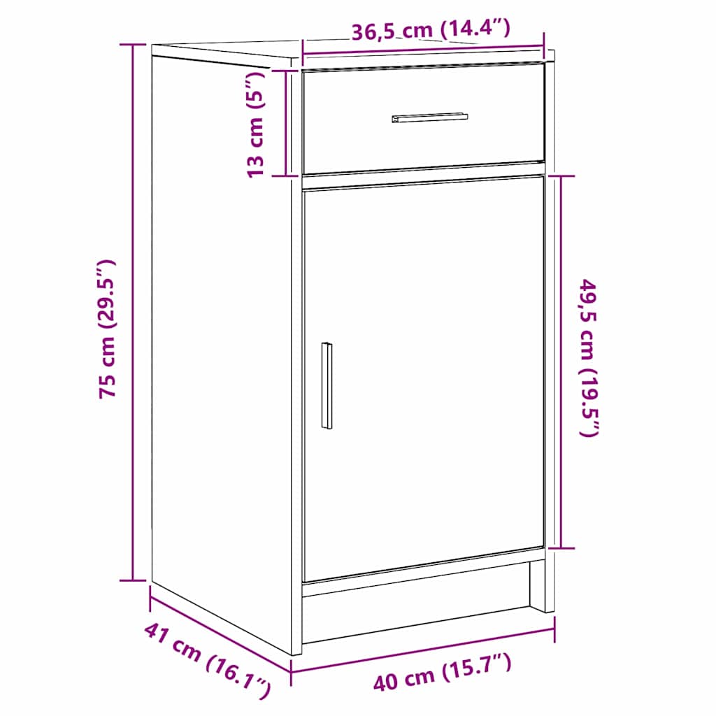 Klædeskab 3 Stk. 78,5 X 41 X 135 Cm Konstrueret Træ - Billede 15