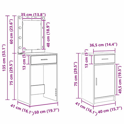 Klædeskab 50 X 41 X 135 Cm Konstrueret Træ - Billede 15
