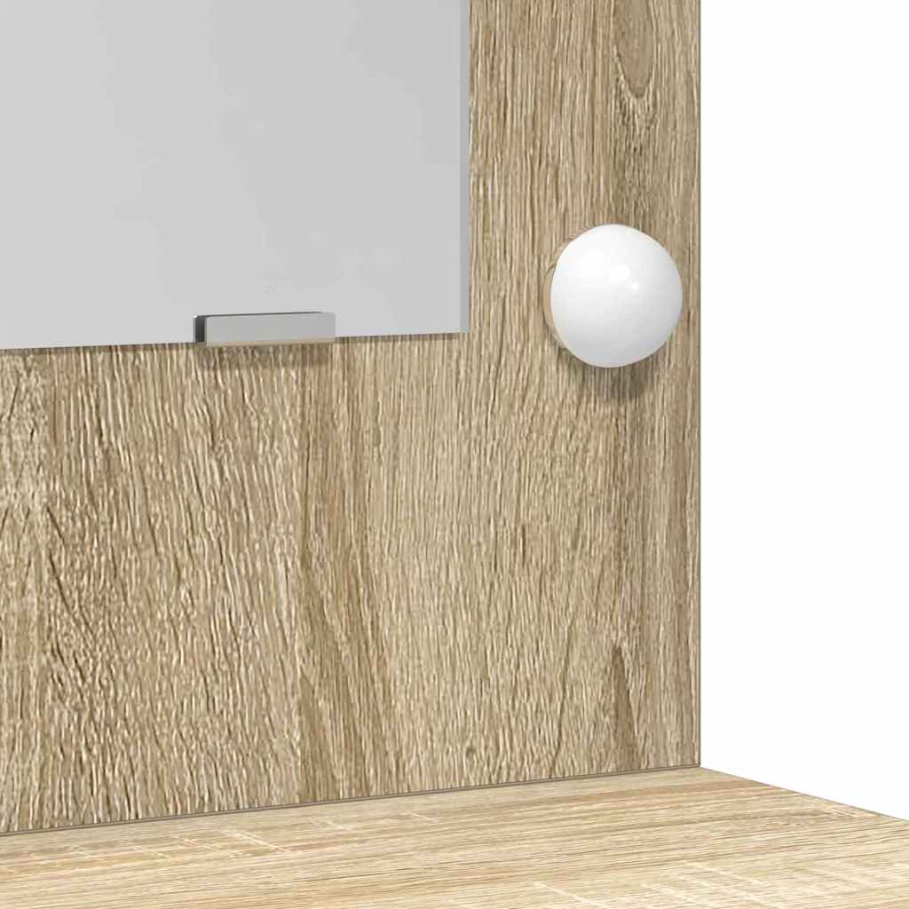 Makeupbord Sæt 2 Pcs Sonoma Eg 50 X 41 X 135 Cm Konstrueret Træ - Billede 9