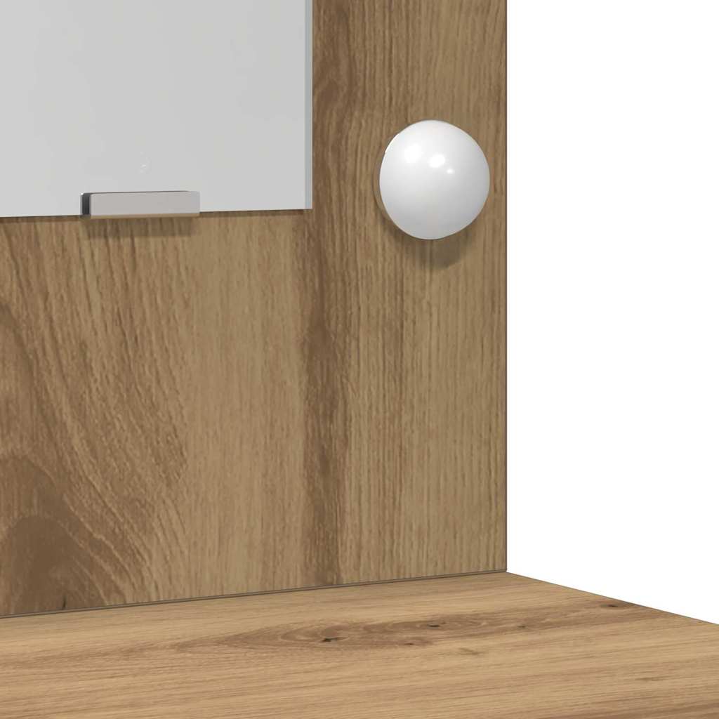 Makeupbord Sæt Med Skuffe 2 Pcs Artisan Eg 50 X 41 X 135 Cm - Billede 9