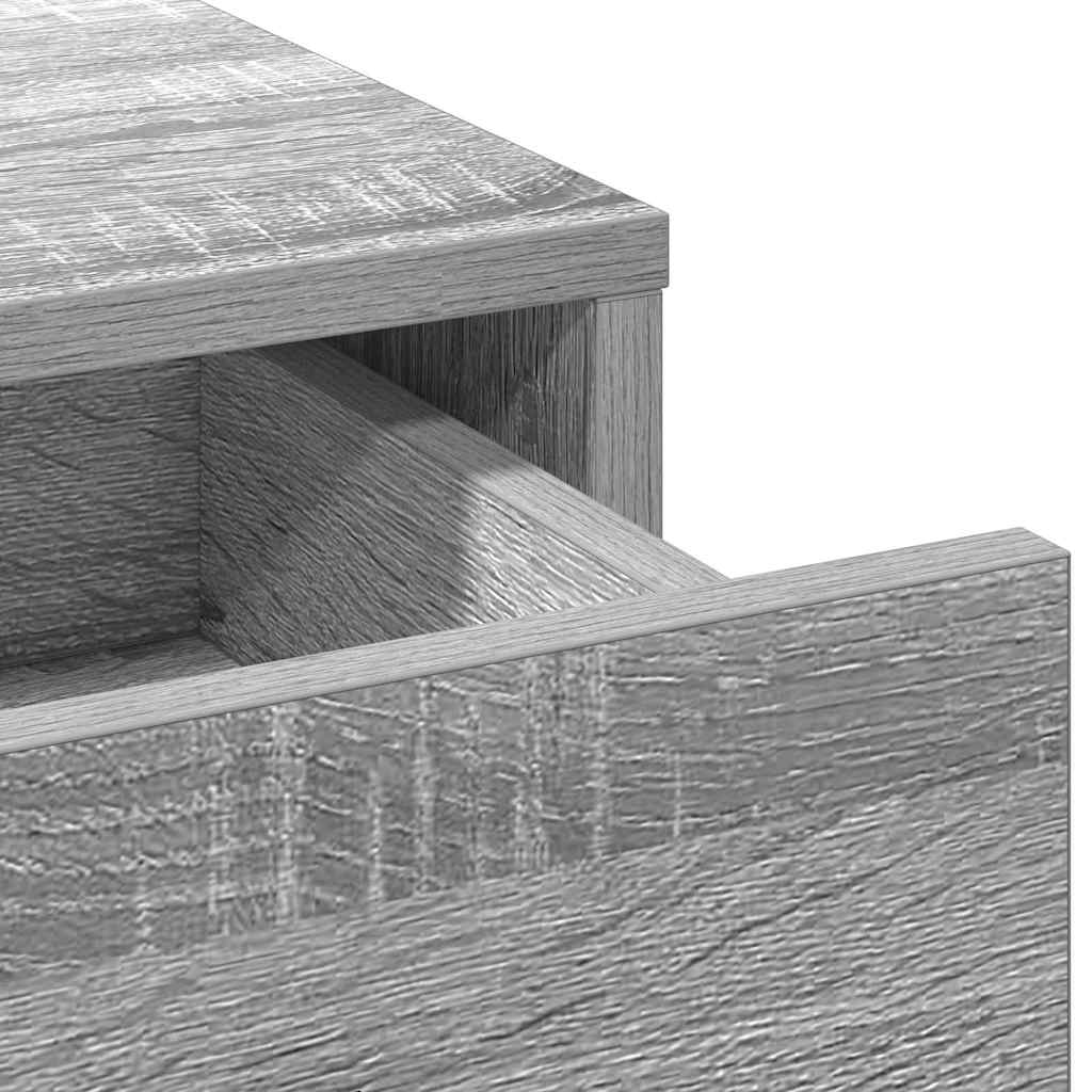 Makeupbord Sæt Med Hylde 3 Pcs Grå Sonoma-eg 78.5 X 41 X 135 Cm - Billede 8