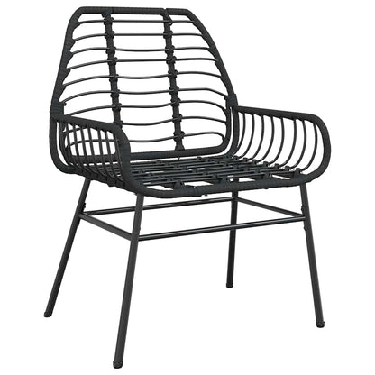 5 Dele Spisebordssæt Til Haven M. Hynder Polyrattan Glas Sort