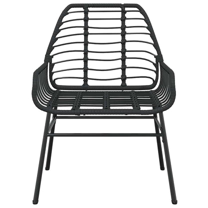 5 Dele Spisebordssæt Til Haven M. Hynder Polyrattan Glas Sort