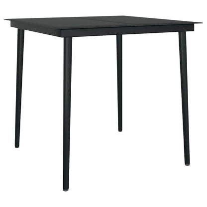 5 Dele Spisebordssæt Til Haven M. Hynder Polyrattan Glas Sort