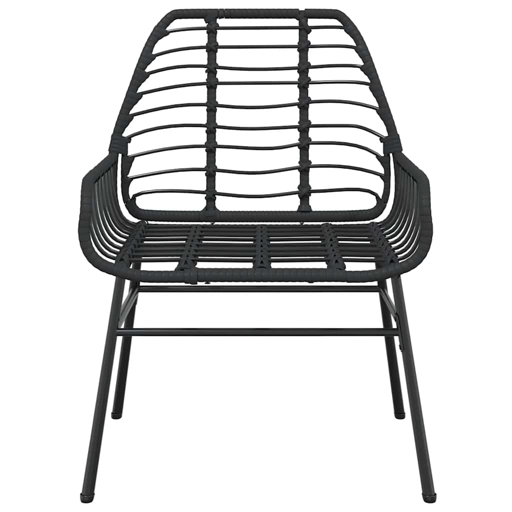 5 Dele Spisebordssæt Til Haven M. Hynder Polyrattan Glas Sort