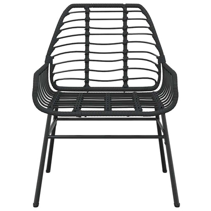 5 Dele Spisebordssæt Til Haven M. Hynder Polyrattan Glas Sort