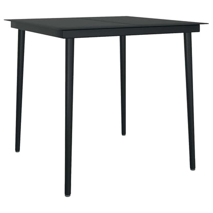 5 Dele Spisebordssæt Til Haven M. Hynder Polyrattan Glas Sort