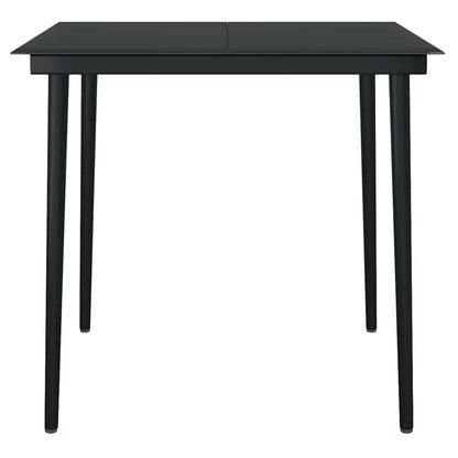 5 Dele Spisebordssæt Til Haven M. Hynder Polyrattan Glas Sort