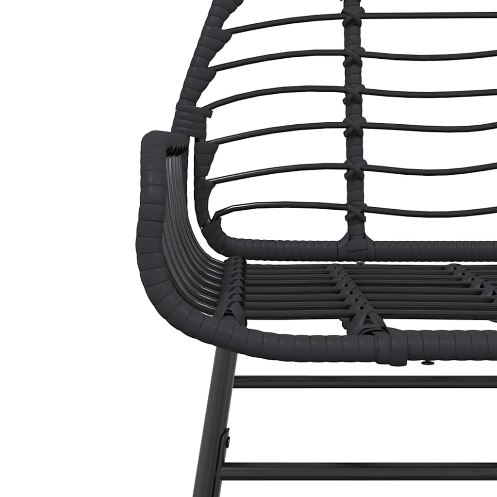 5 Dele Spisebordssæt Til Haven M. Hynder Polyrattan Glas Sort
