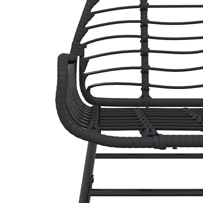 5 Dele Spisebordssæt Til Haven M. Hynder Polyrattan Glas Sort