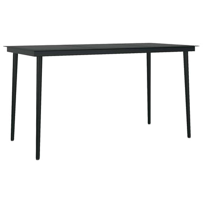 5 Dele Spisebordssæt Til Haven M. Hynder Polyrattan Glas Sort