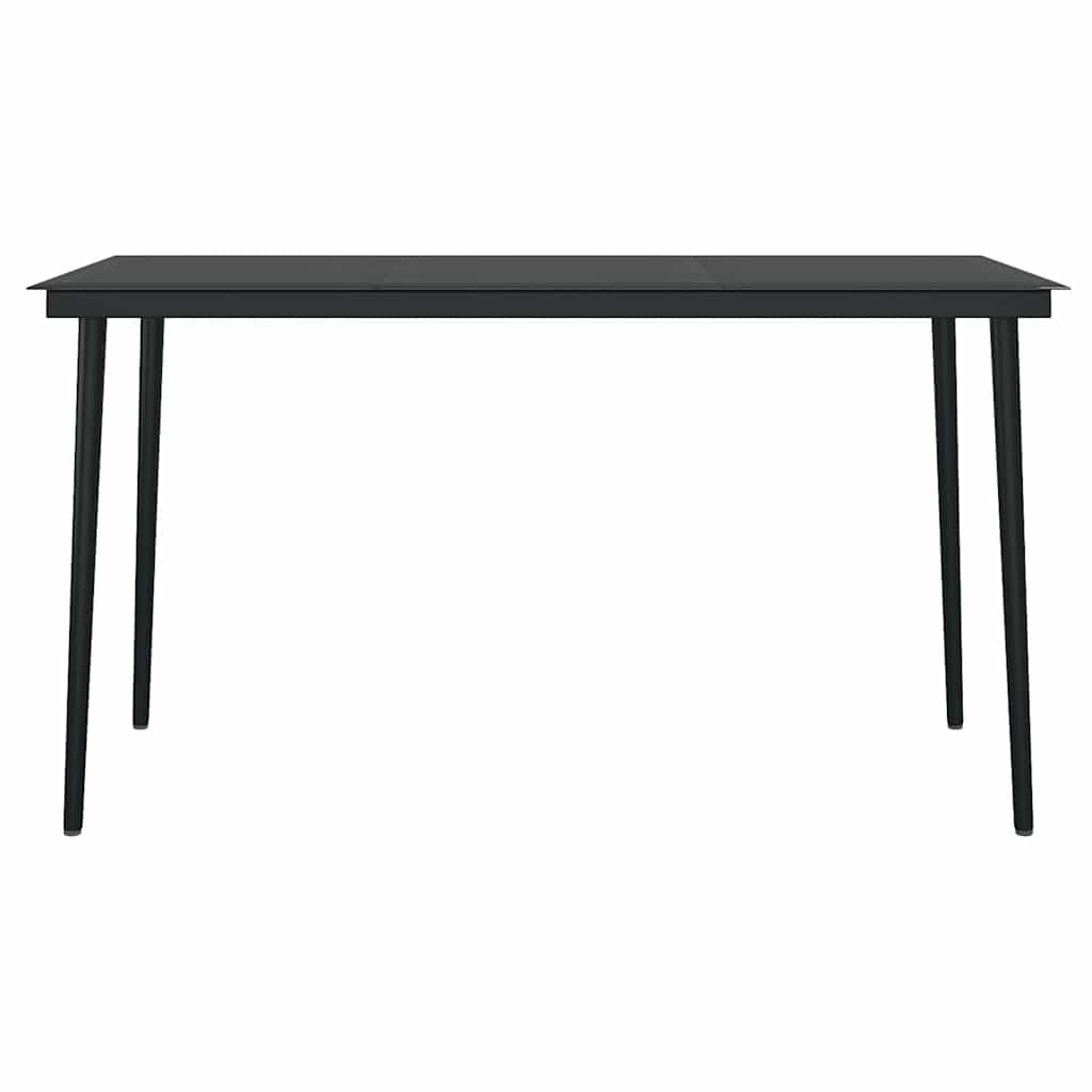 5 Dele Spisebordssæt Til Haven M. Hynder Polyrattan Glas Sort