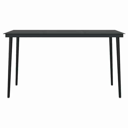 5 Dele Spisebordssæt Til Haven M. Hynder Polyrattan Glas Sort