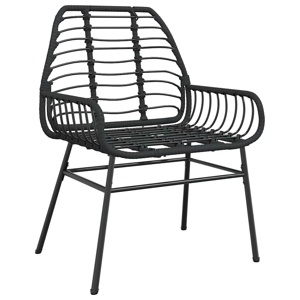 5 Dele Spisebordssæt Til Haven M. Hynder Polyrattan Glas Sort
