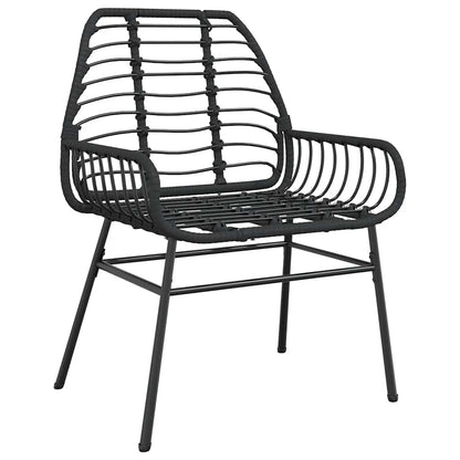 5 Dele Spisebordssæt Til Haven M. Hynder Polyrattan Glas Sort