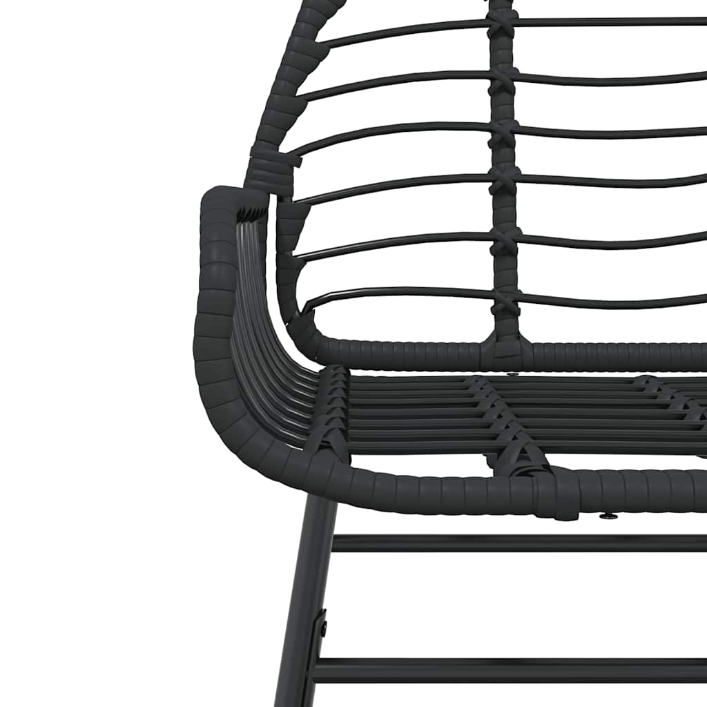 5 Dele Spisebordssæt Til Haven M. Hynder Polyrattan Glas Sort