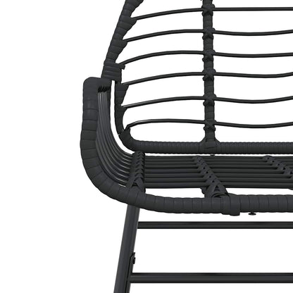 5 Dele Spisebordssæt Til Haven M. Hynder Polyrattan Glas Sort