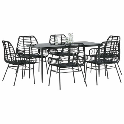 7 Dele Spisebordssæt Til Haven Polyrattan Glas - Variant 3334440