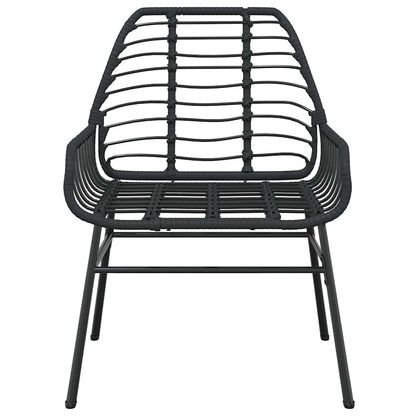 5 Dele Spisebordssæt Til Haven M. Hynder Polyrattan Glas Sort